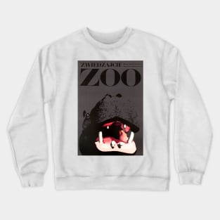 Visit the ZOO Warsaw Poland Hippo Advertisement Vintage Art by Swierzy Crewneck Sweatshirt